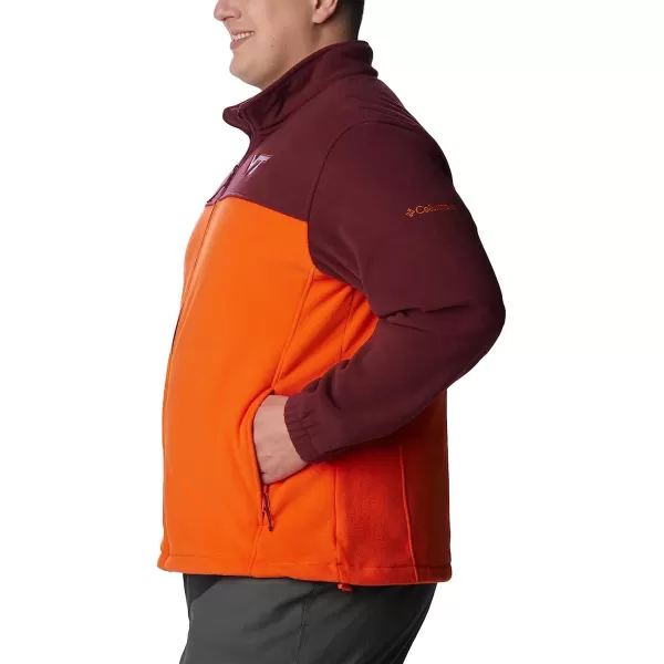 imageColumbia Mens CLG Flanker Iii Fleece JacketVirginia Tech Hokies Vt  Deep Maroon Tangy Orange