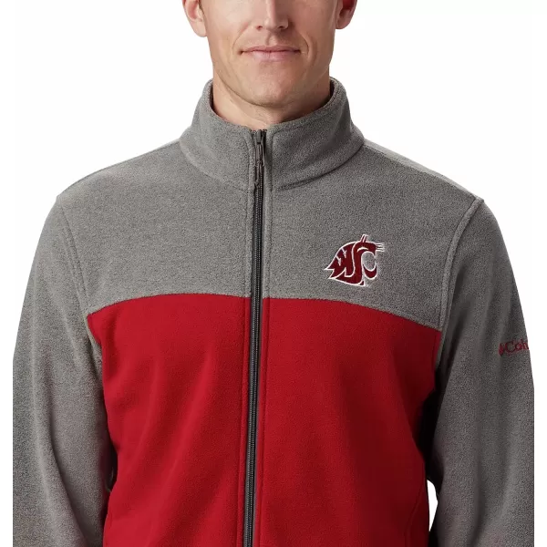 imageColumbia Mens CLG Flanker Iii Fleece JacketWashington State Cougars Waz  Charcoal Red Velvet