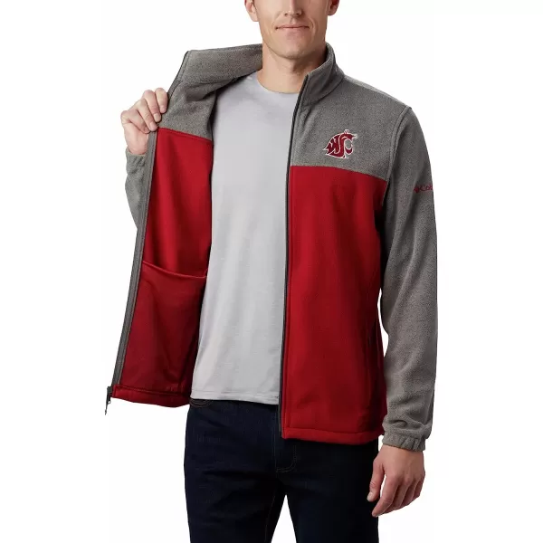 imageColumbia Mens CLG Flanker Iii Fleece JacketWashington State Cougars Waz  Charcoal Red Velvet