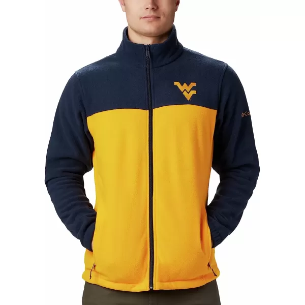 imageColumbia Mens CLG Flanker Iii Fleece JacketWest Virginia Mountaineers Wv  Collegiate Navy Mlb Gold