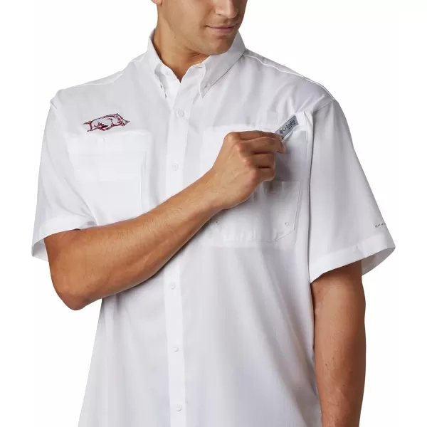 imageColumbia Mens CLG Tamiami Short Sleeve ShirtArkansas Razorbacks Ark  White