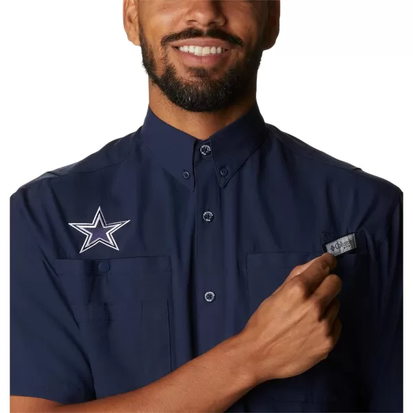 imageColumbia Mens CLG Tamiami Short Sleeve ShirtDallas Cowboys Dc  Collegiate Navy