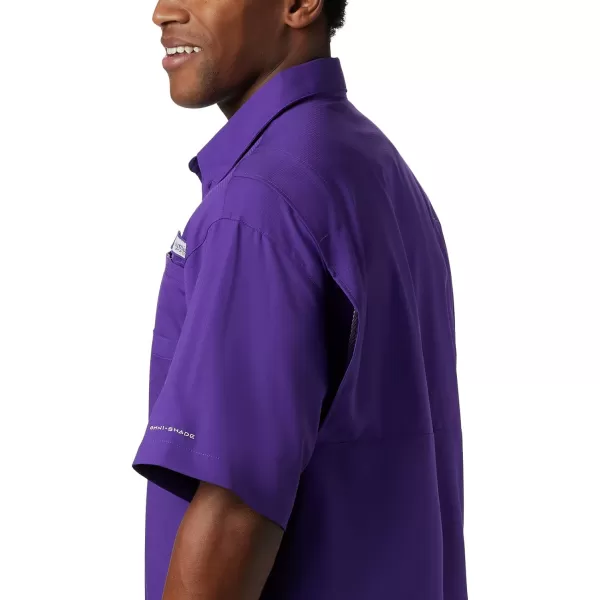 imageColumbia Mens CLG Tamiami Short Sleeve ShirtLSU Tigers Lsu  Vivid Purple