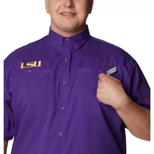 imageColumbia Mens CLG Tamiami Short Sleeve ShirtLSU Tigers Lsu  Vivid Purple