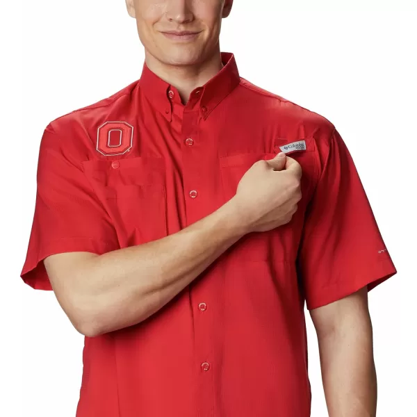 imageColumbia Mens CLG Tamiami Short Sleeve ShirtOhio State Buckeyes Os  Intense Red
