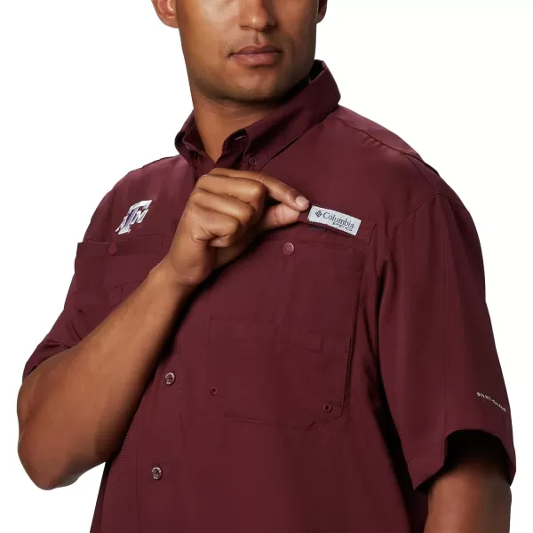 imageColumbia Mens CLG Tamiami Short Sleeve ShirtTexas AampM Aggies Tam  Maroon