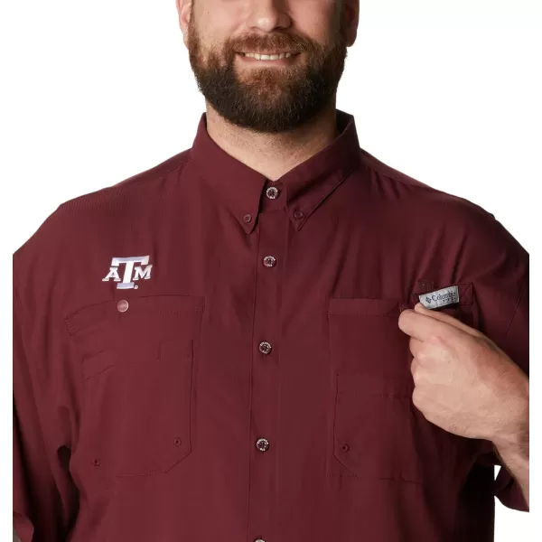 imageColumbia Mens CLG Tamiami Short Sleeve ShirtTexas AampM Aggies Tam  Maroon