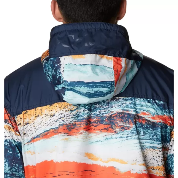 imageColumbia Mens Challenger WindbreakerIcy Morn Hyper Nature PrintColl Navy