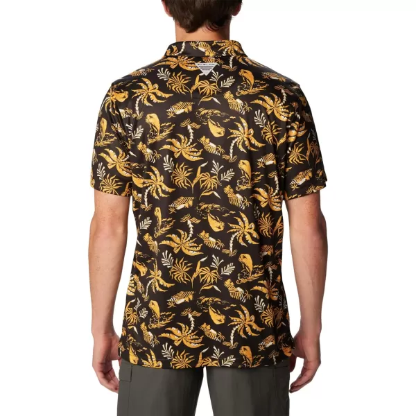imageColumbia Mens Collegiate Super Terminal Tackle PoloIw  Black Dorado Isle Print