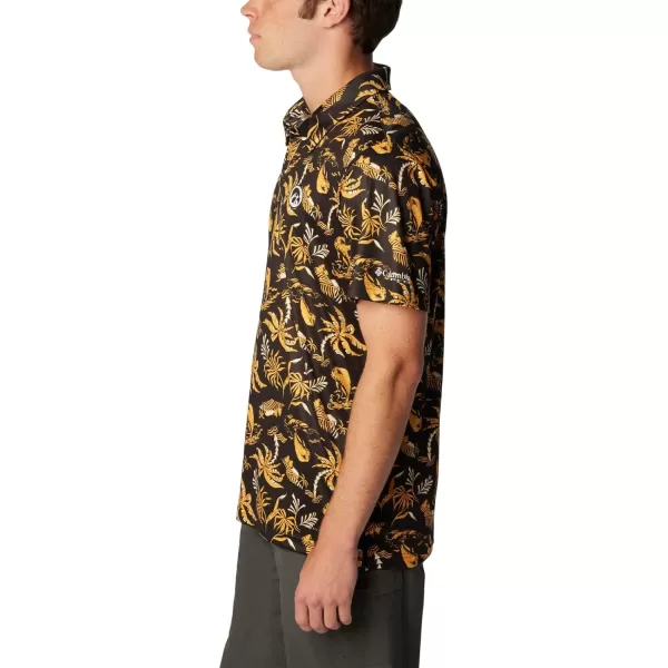 imageColumbia Mens Collegiate Super Terminal Tackle PoloIw  Black Dorado Isle Print
