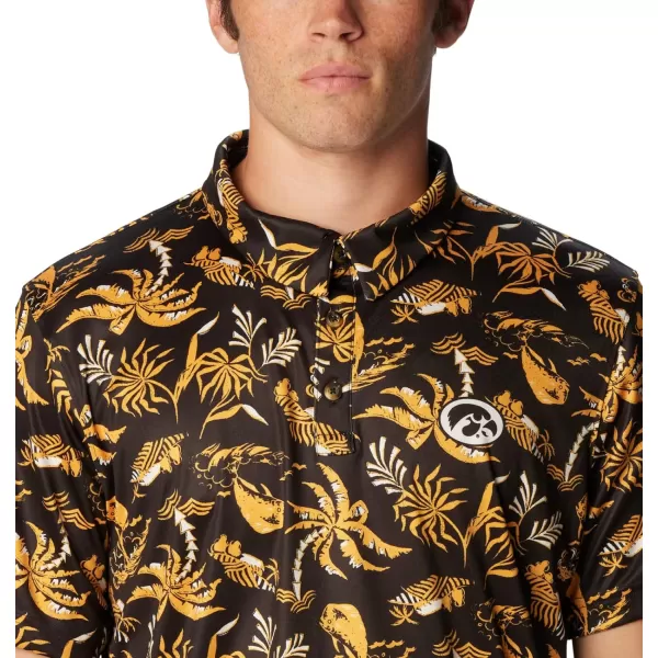 imageColumbia Mens Collegiate Super Terminal Tackle PoloIw  Black Dorado Isle Print