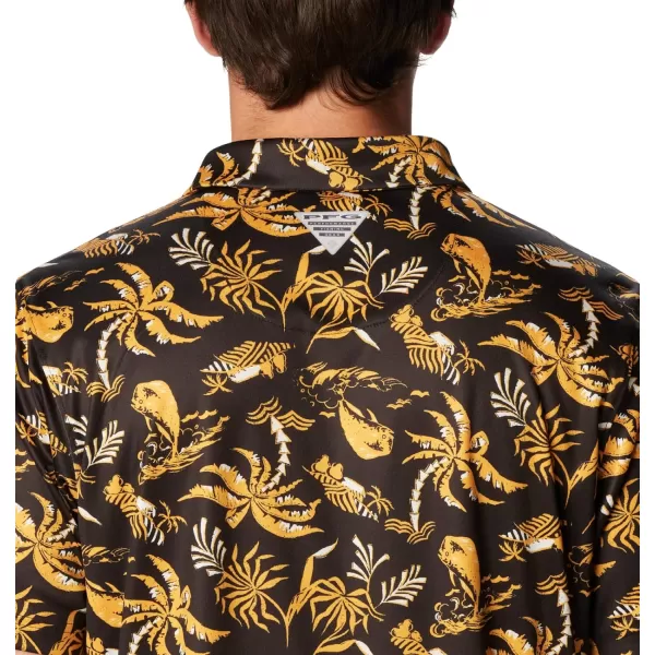 imageColumbia Mens Collegiate Super Terminal Tackle PoloIw  Black Dorado Isle Print