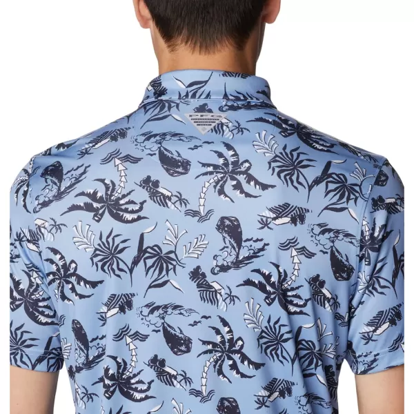 imageColumbia Mens Collegiate Super Terminal Tackle PoloNc  White Cap Dorado Isle Print