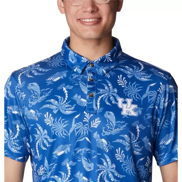imageColumbia Mens Collegiate Super Terminal Tackle PoloUk  Azul Dorado Isle Print