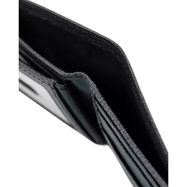 imageColumbia Mens Everyday Bifold WalletMultiple Card Slots Id WindowBlack Center Stitch