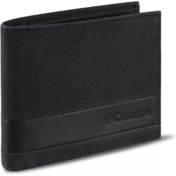 imageColumbia Mens Everyday Bifold WalletMultiple Card Slots Id WindowBlack Emboss