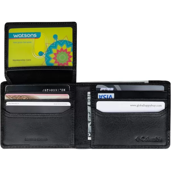 imageColumbia Mens Everyday Bifold WalletMultiple Card Slots Id WindowBlack Two Tone