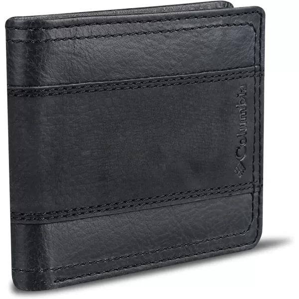 imageColumbia Mens Everyday Bifold WalletMultiple Card Slots Id WindowBlack Two Tone