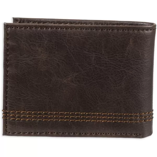 imageColumbia Mens Everyday Bifold WalletMultiple Card Slots Id WindowBrown Logo
