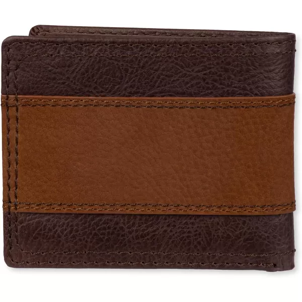 imageColumbia Mens Everyday Bifold WalletMultiple Card Slots Id WindowBrown Two Tone