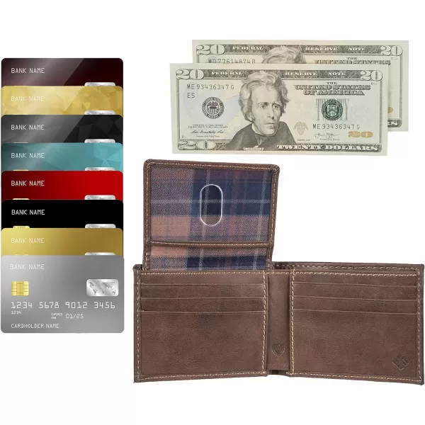 imageColumbia Mens Everyday Bifold WalletMultiple Card Slots Id WindowDark Tan
