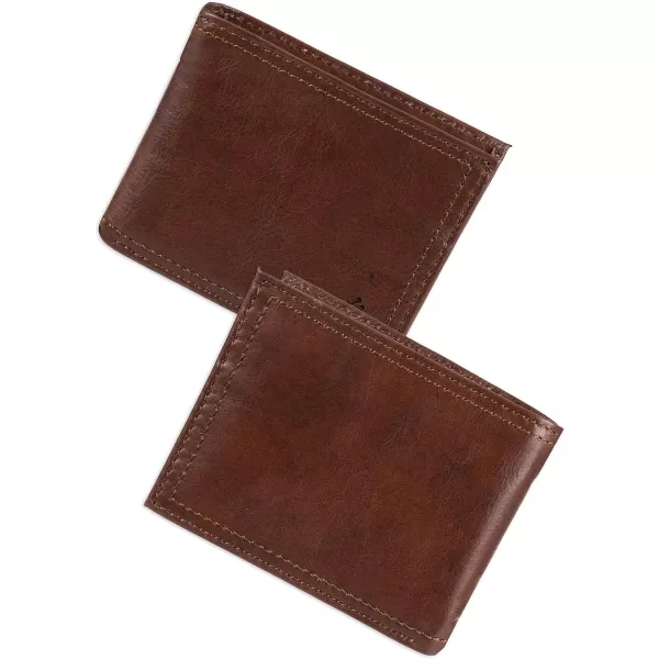 imageColumbia Mens Everyday Bifold WalletMultiple Card Slots Id WindowLight Brown