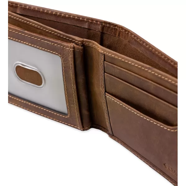imageColumbia Mens Everyday Bifold WalletMultiple Card Slots Id WindowTan Burnished