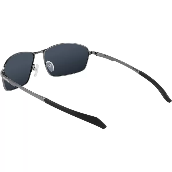 imageColumbia Mens Fir Ridge Rectangular SunglassesShiny Dark GunmetalSolid Smoke Lens