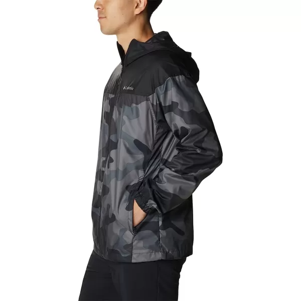imageColumbia Mens Flash Challenger Novelty WindbreakerBlack Mod Camo Print