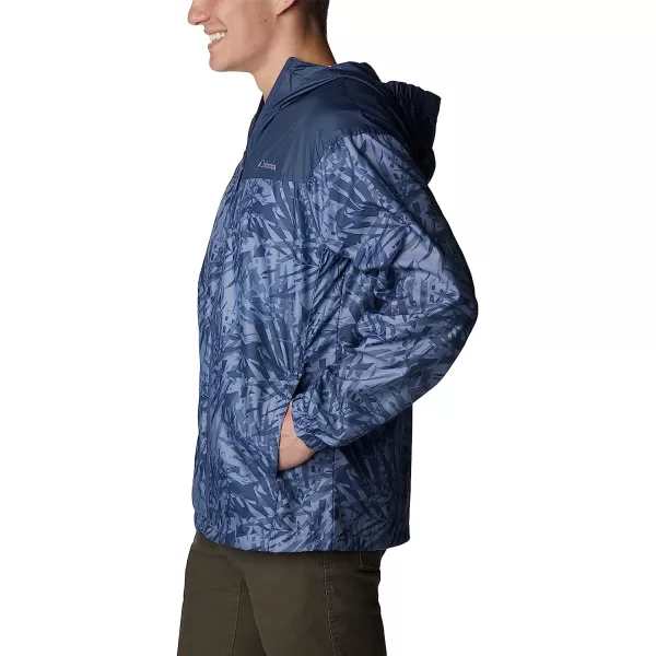 imageColumbia Mens Flash Challenger Novelty WindbreakerBluestone Dye Palms Tonal PrintDk Mountain