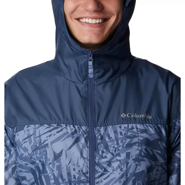 imageColumbia Mens Flash Challenger Novelty WindbreakerBluestone Dye Palms Tonal PrintDk Mountain