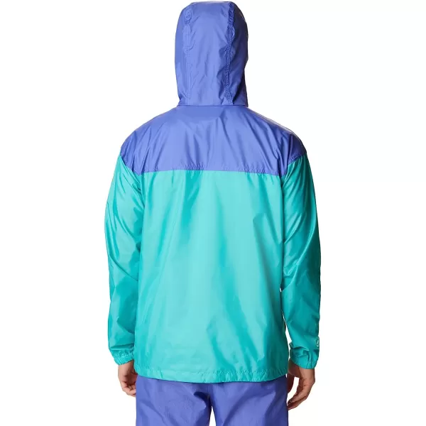 imageColumbia Mens Flash Challenger Novelty WindbreakerBright AquaPurple Lotus