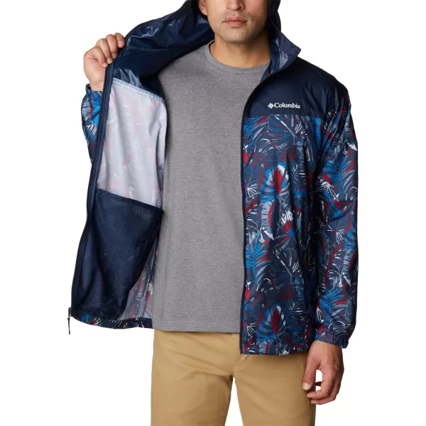 imageColumbia Mens Flash Challenger Novelty WindbreakerBright Indigo King Palms Multi Print