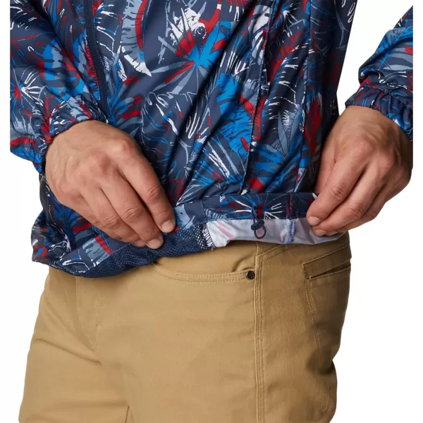 imageColumbia Mens Flash Challenger Novelty WindbreakerBright Indigo King Palms Multi Print