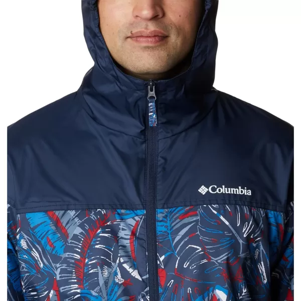 imageColumbia Mens Flash Challenger Novelty WindbreakerBright Indigo King Palms Multi Print