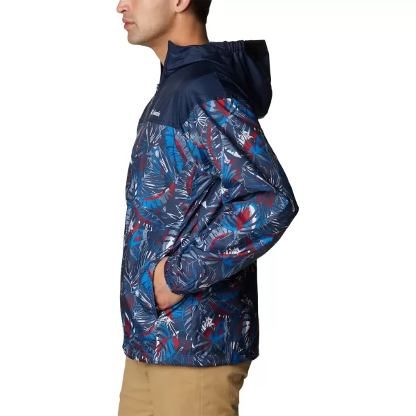 imageColumbia Mens Flash Challenger Novelty WindbreakerBright Indigo King Palms Multi Print