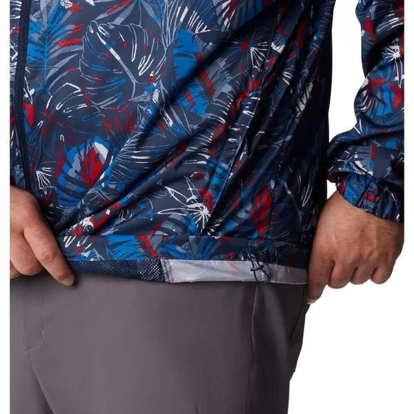 imageColumbia Mens Flash Challenger Novelty WindbreakerBright Indigo King Palms Multi Print