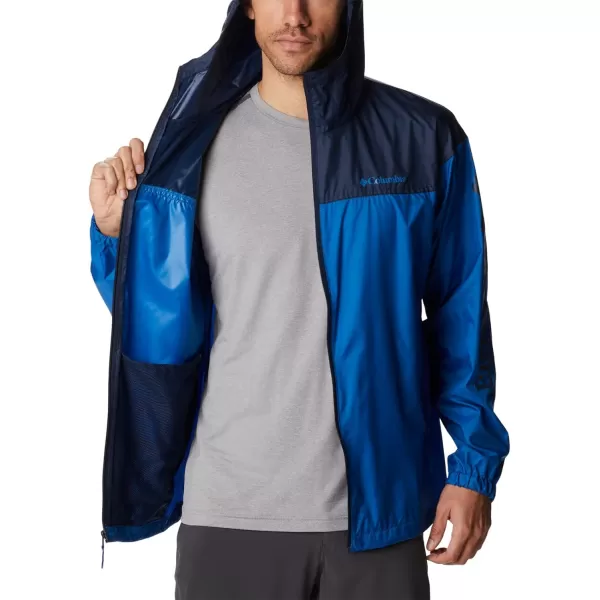 imageColumbia Mens Flash Challenger Novelty WindbreakerBright IndigoCollegiate Navy