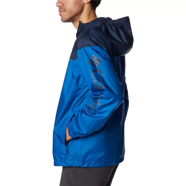 imageColumbia Mens Flash Challenger Novelty WindbreakerBright IndigoCollegiate Navy