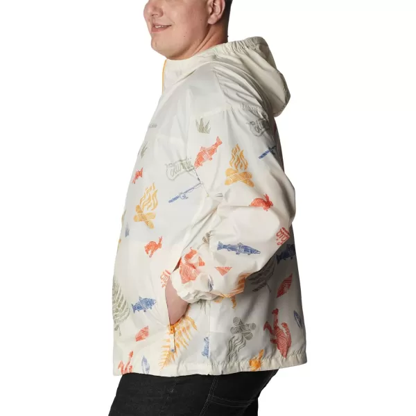 imageColumbia Mens Flash Challenger Novelty WindbreakerChalk Wanderlandia Print