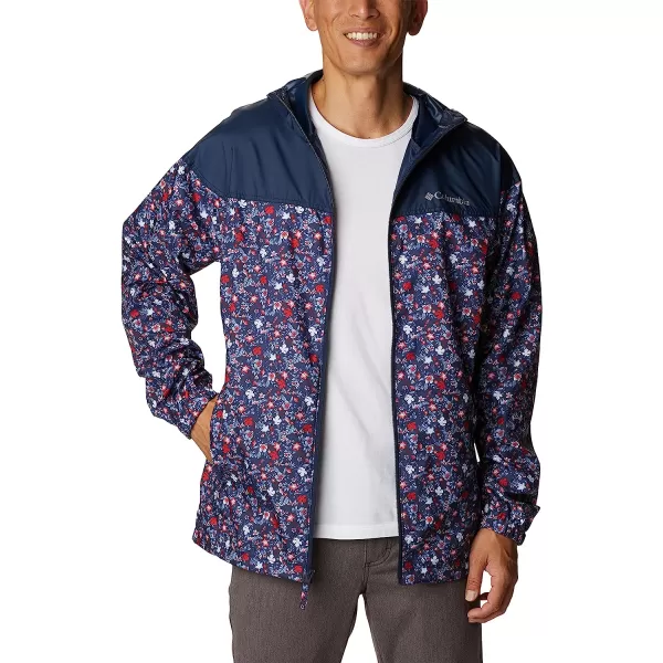 imageColumbia Mens Flash Challenger Novelty WindbreakerCollegiate Navy Minibiscus PrintCollegiate Navy