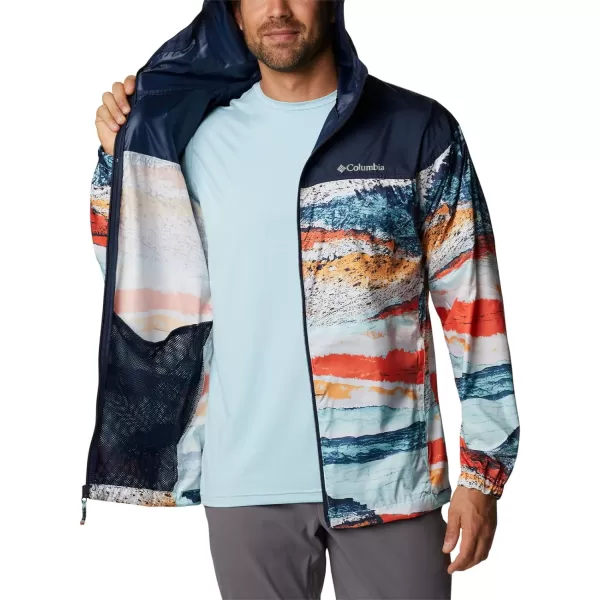 imageColumbia Mens Flash Challenger Novelty WindbreakerIcy Morn Hyper Nature Print