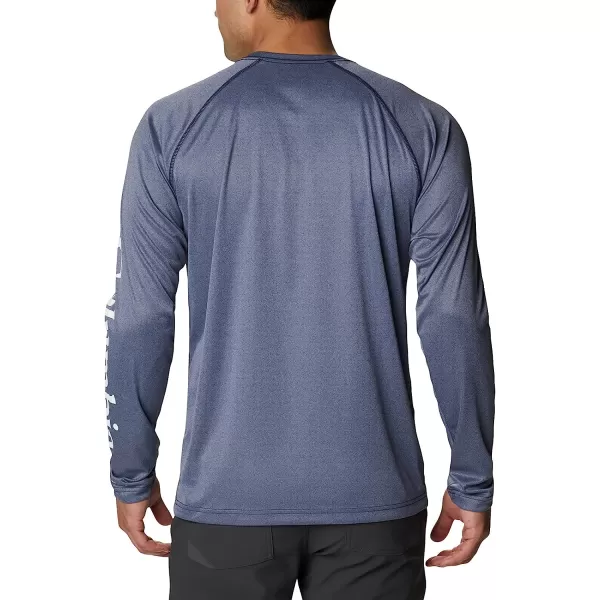 imageColumbia Mens Fork Stream Heather Long Sleeve ShirtCollegiate Navy HeatherWhite Logo