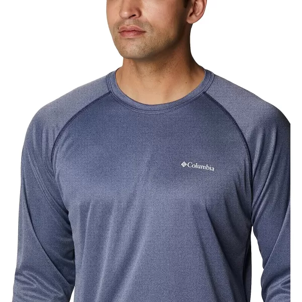 imageColumbia Mens Fork Stream Heather Long Sleeve ShirtCollegiate Navy HeatherWhite Logo