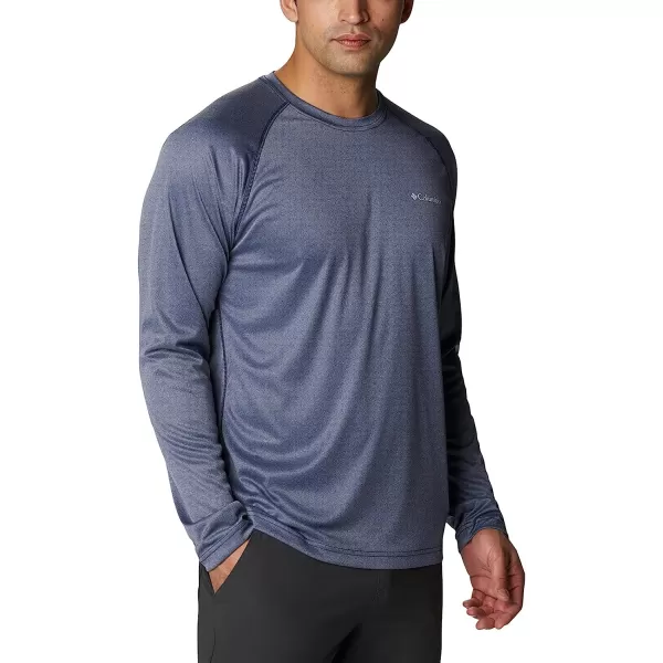imageColumbia Mens Fork Stream Heather Long Sleeve ShirtCollegiate Navy HeatherWhite Logo