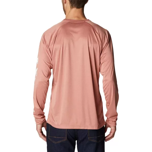 imageColumbia Mens Fork Stream Heather Long Sleeve ShirtDark Coral HeatherWhite Logo