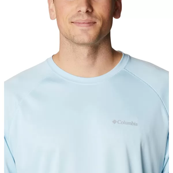 imageColumbia Mens Fork Stream Heather Long Sleeve ShirtSky Blue HeatherWhite Logo
