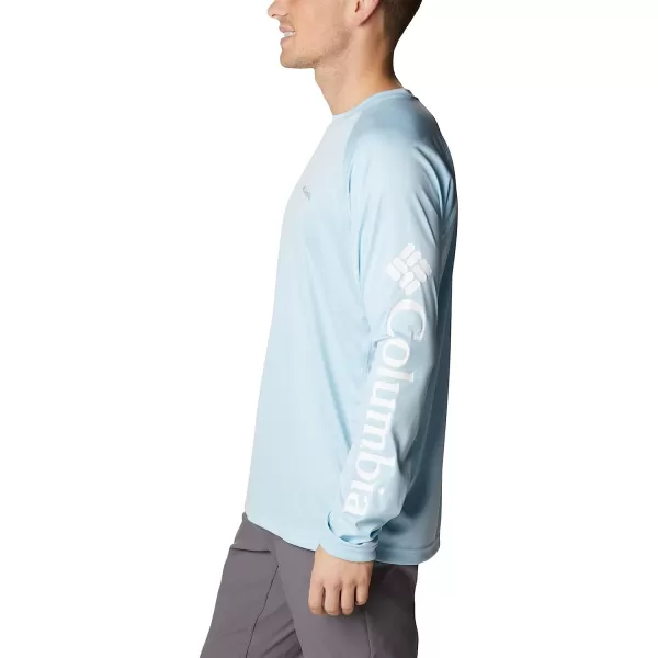 imageColumbia Mens Fork Stream Heather Long Sleeve ShirtSky Blue HeatherWhite Logo
