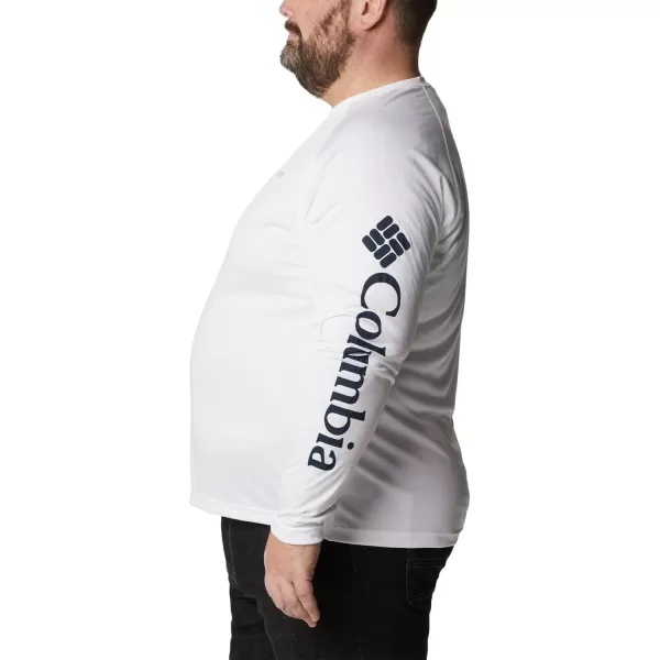 imageColumbia Mens Fork Stream Long Sleeve ShirtWhiteCollegiate Navy Logo