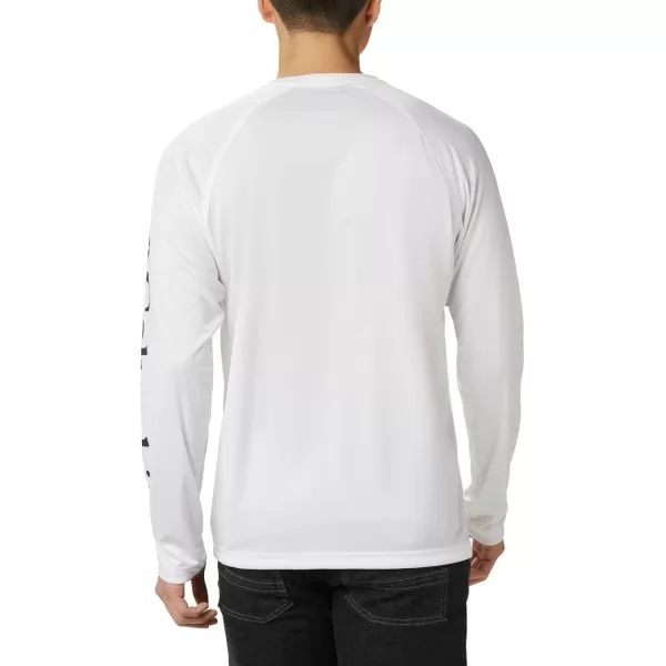 imageColumbia Mens Fork Stream Long Sleeve ShirtWhiteCollegiate Navy Logo